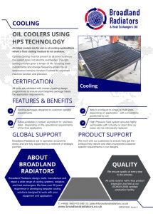 oil cooler data sheet