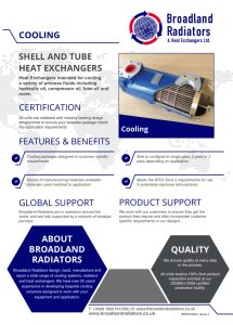 Shell and Tube Heat Exchangers Data Sheet